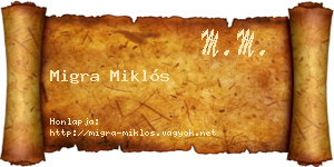 Migra Miklós névjegykártya